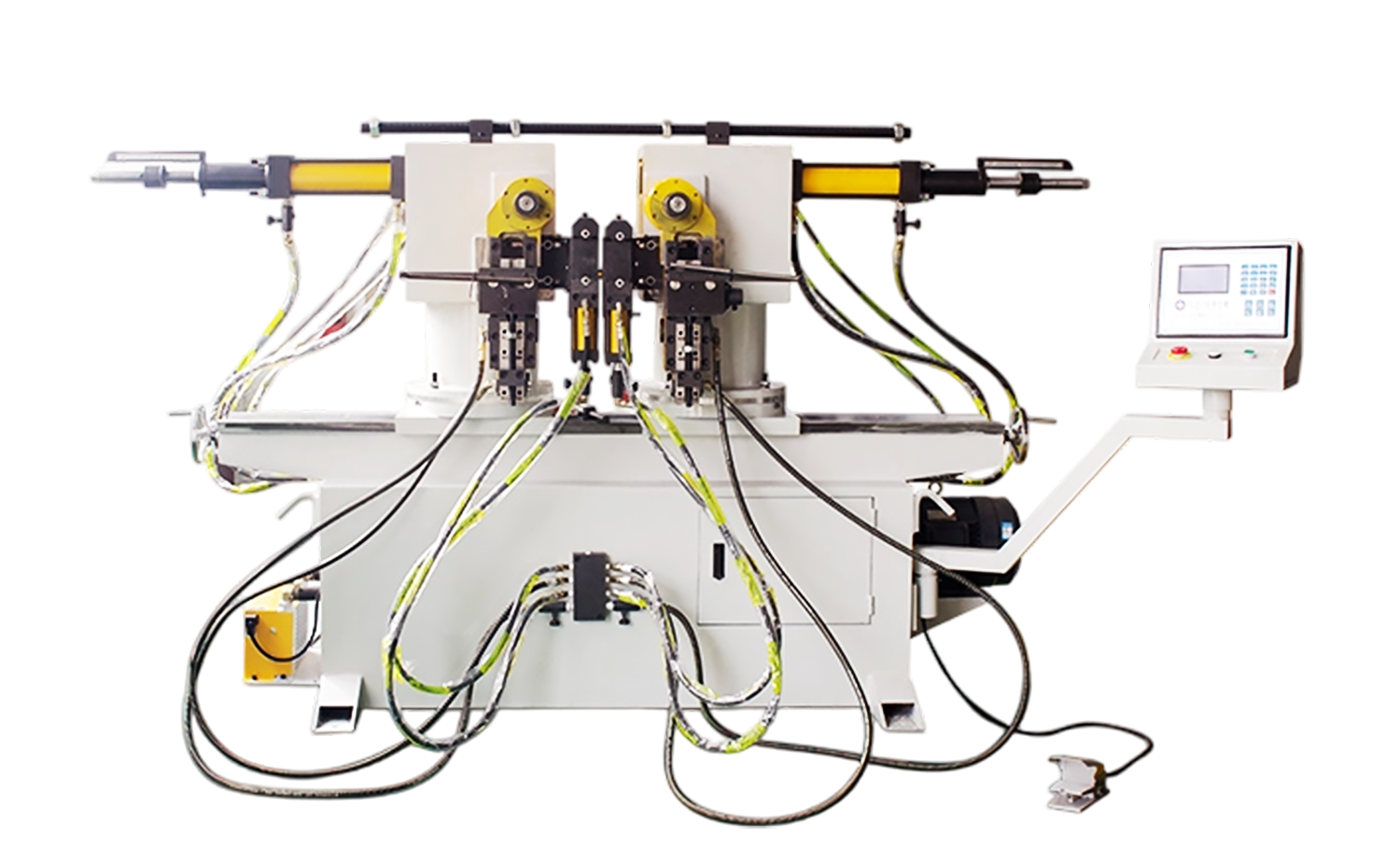 Máquina dobladora múltiple de tubos de doble cabezal de tipo rotatorio